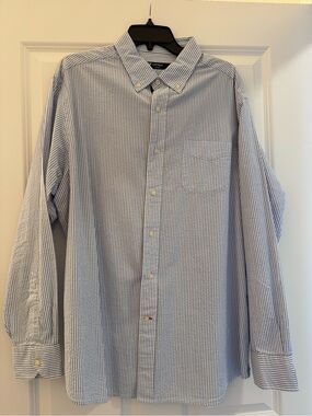 Cremieux Men’s Seersucker Blue & White Mens XL Shirt